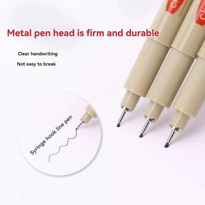 Black Micro Pens Set – 3 Sizes Waterproof Archival Ink Micro Drawing Pens Qme