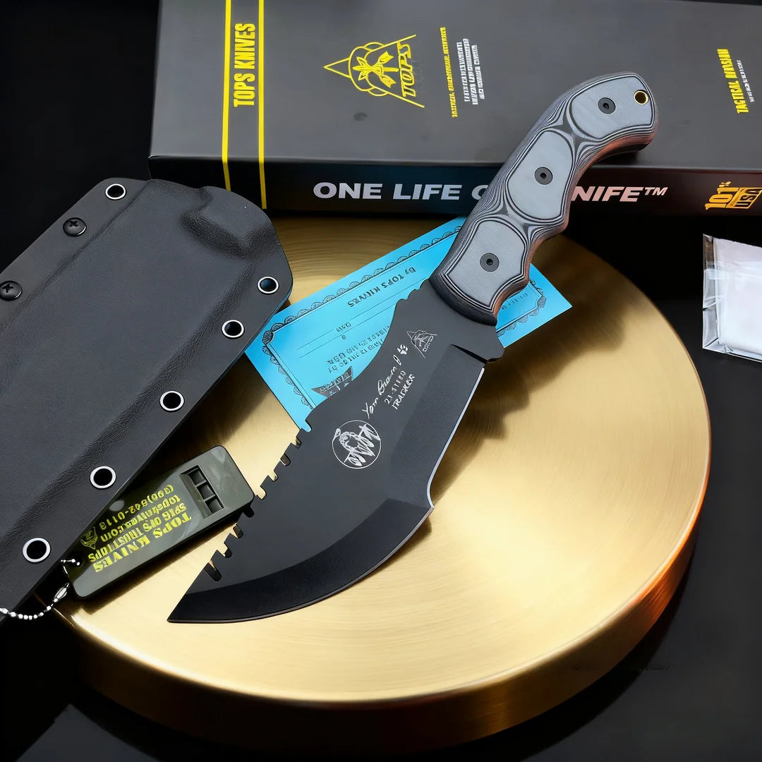 TOPS Tracker Fixed Blade Knife – 1095 Carbon Steel & G10 Fixed Blade Knife Qst