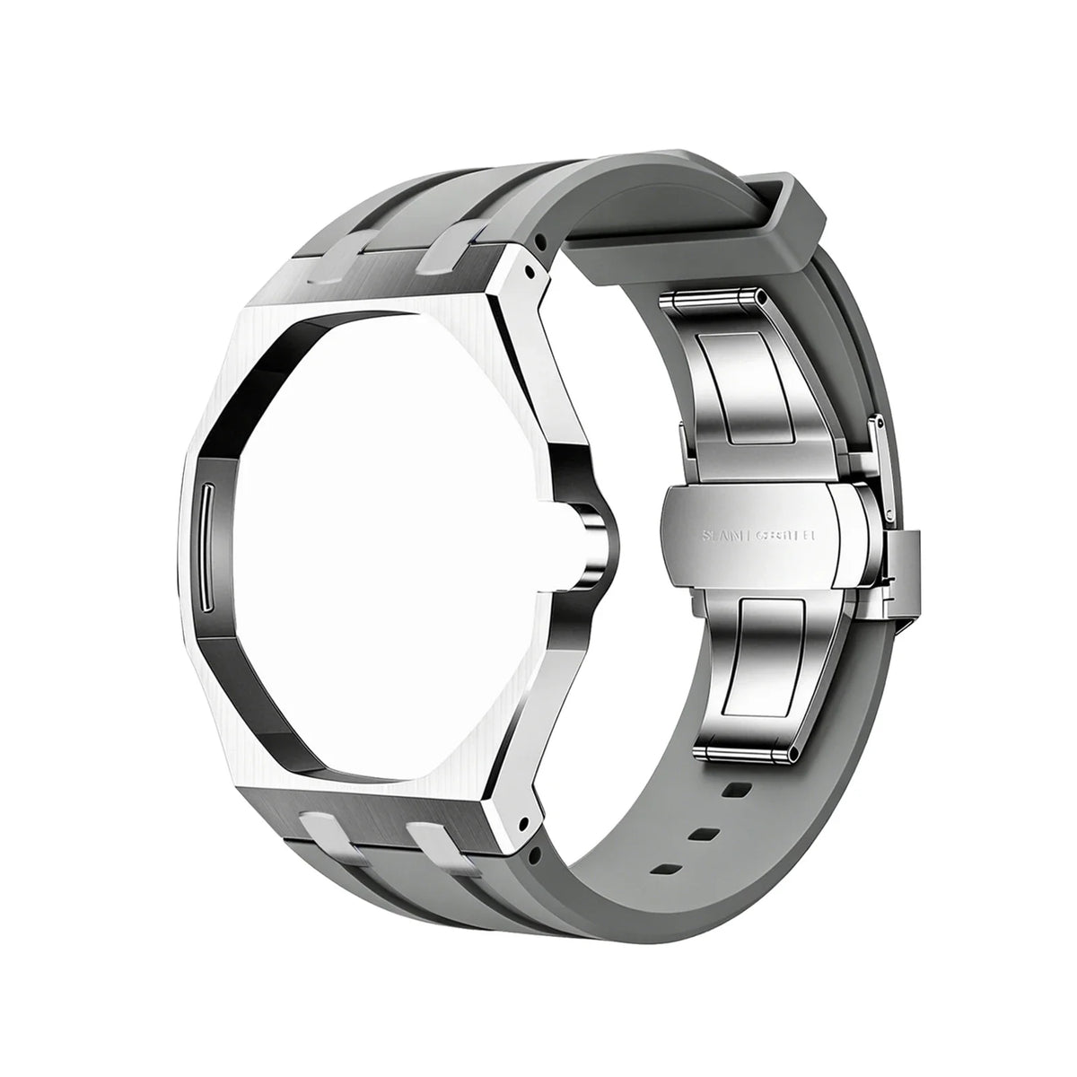 Swatch x Royal Pop Silicone Sport Band | Quick Release Strap Watch Replacement Band Qme Silver Gray 3