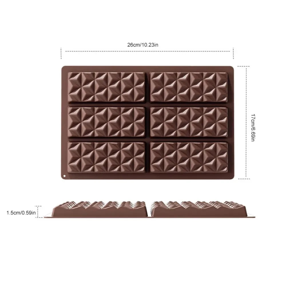 6-Cell Silicone Triangle Diamond Mould – Chocolate & Candy DIY Silicone Candy Mould Qme