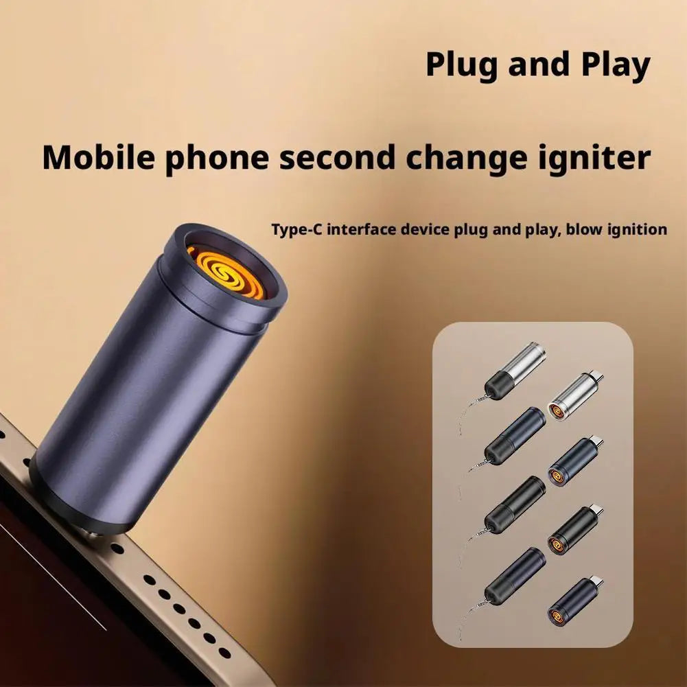 Rechargeable USB-C Electric Lighter – Flameless & Windproof Rechargeable Electric Lighter Qme