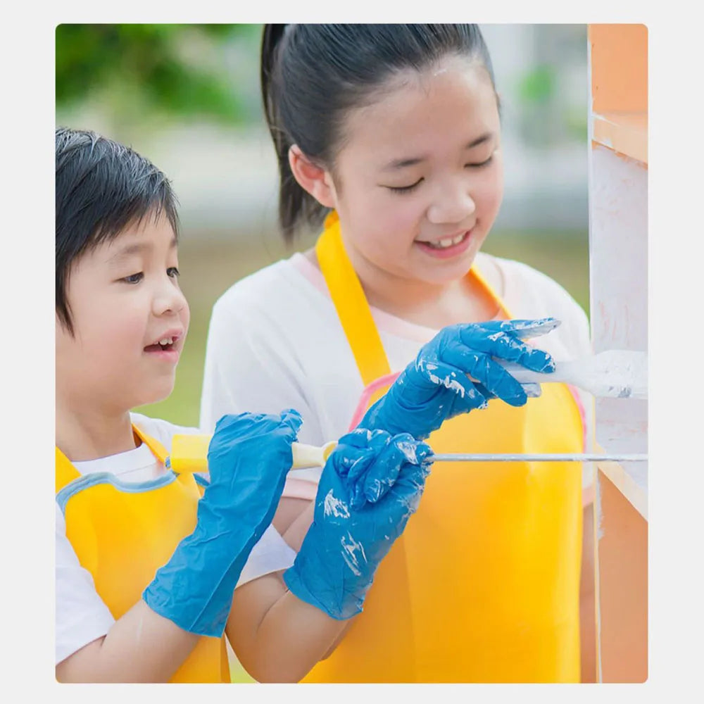Blue Disposable Latex Gloves – Anti-Static Kitchen & Craft Disposable Latex Gloves Qme