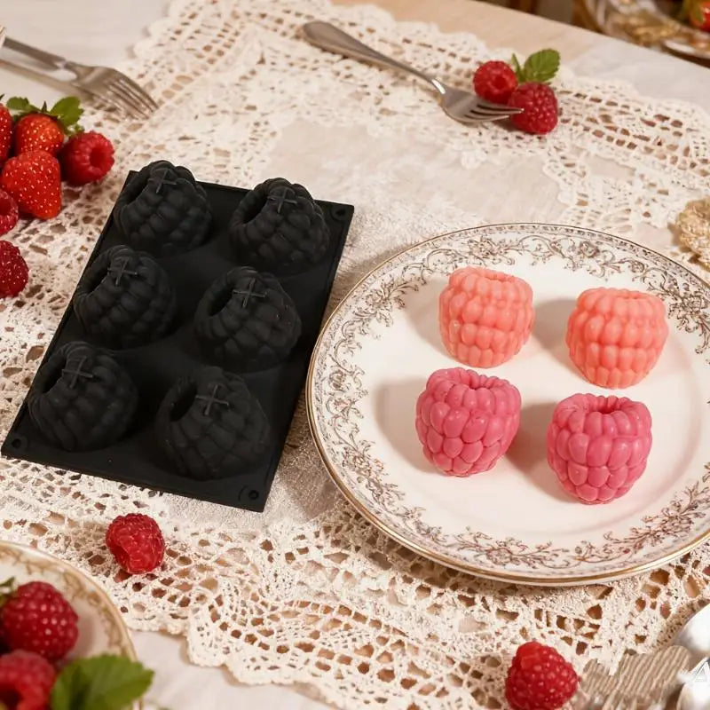 6-Cell Blueberry & Raspberry Silicone Mousse Mould | Fruit Design Silicone Mousse Mould Qme