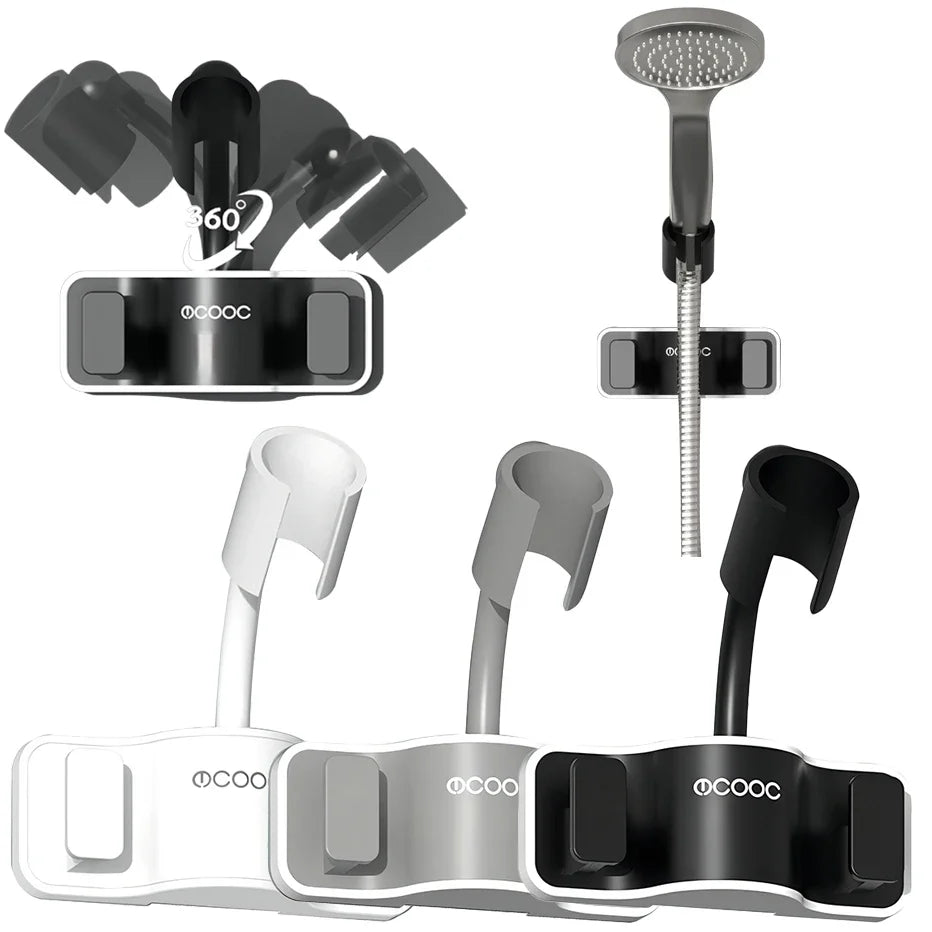 Adjustable No-Drill Shower Head Holder Bracket Wall Mount Shower Head Bracket Qme