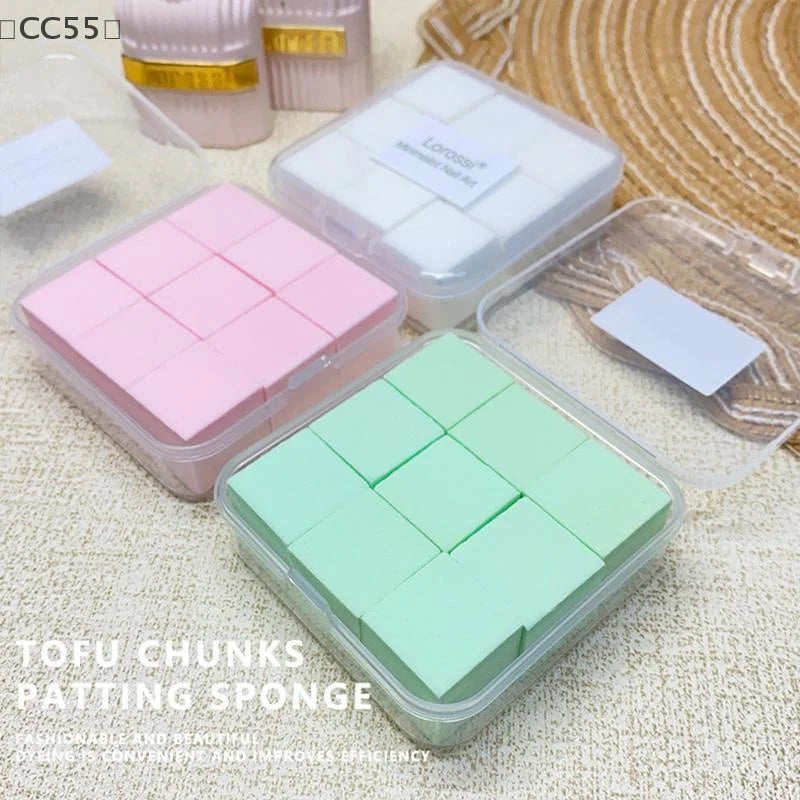 Soft Nail Art Sponge 9Pcs – Gradient Halo Dyeing Stamper Tool Nail Art Sponge Qst