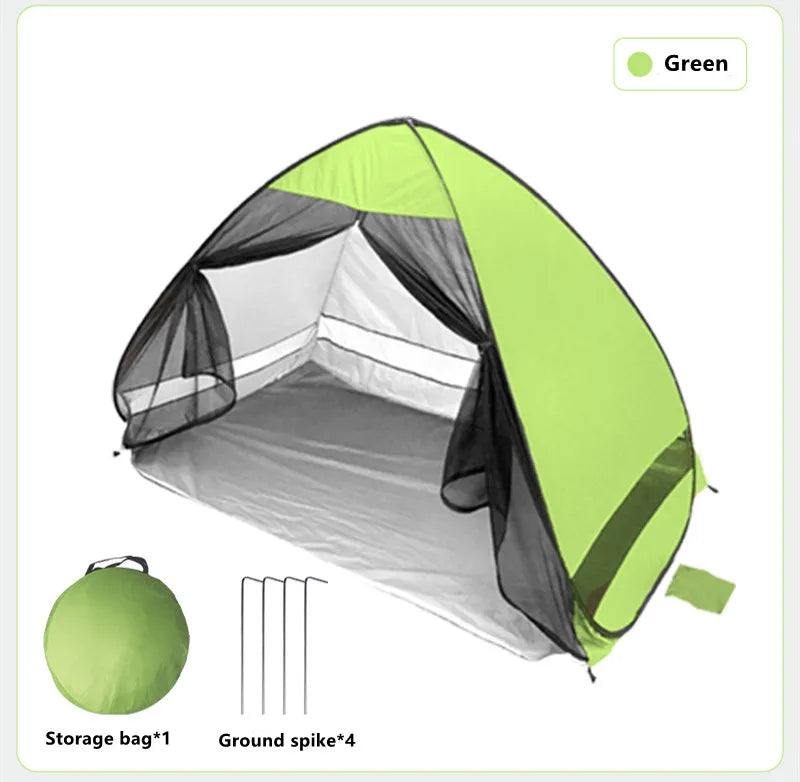 Auto Pop-Up Camping Tent – Mosquito Proof Beach & Hiking Pop-Up Camping Tent Qst Green