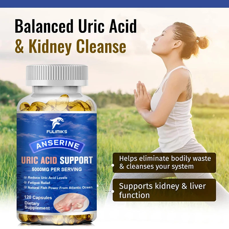 Uric Acid Support Capsules – Tart Cherry, Milk Thistle & Dandelion Herbal Supplement Qst