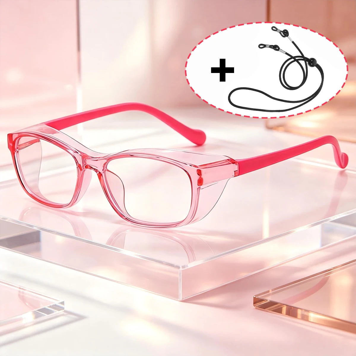 VOPHA Kids Safety Goggles – Anti-Fog, Side Shield & Strap Kids Safety Goggles Qst Pink