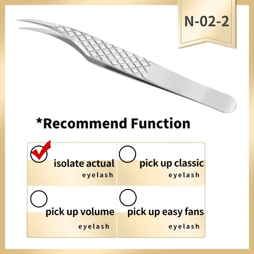 Qme Diamond Grip Eyelash Extension Tweezer | Volume Precise Lash Extension Tweezer Qme
