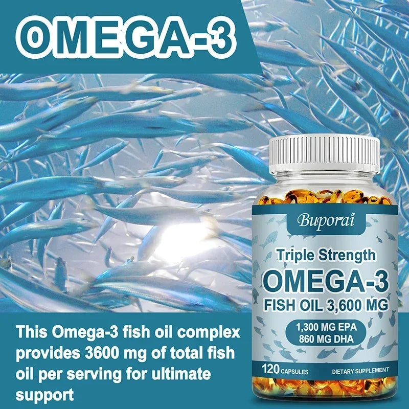 Xemenry Omega 3 Fish Oil Triple Strength EPA DHA – 120 Caps Omega-3 Supplement Qst