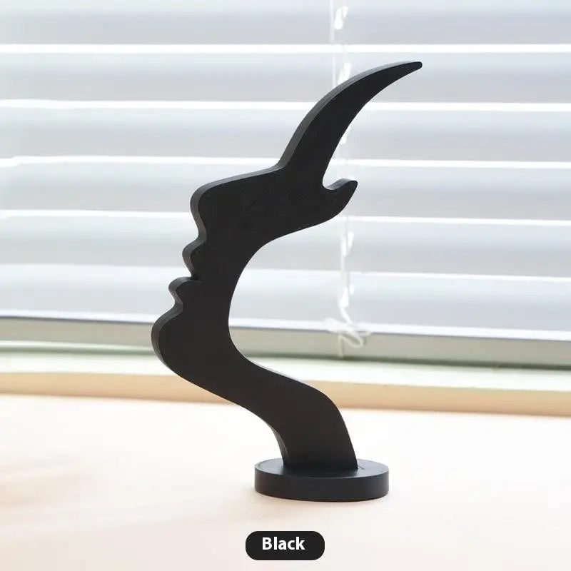 Human Face Silhouette Eyeglass Stand – Decorative Glasses Holder Eyeglass Stand Qme Black