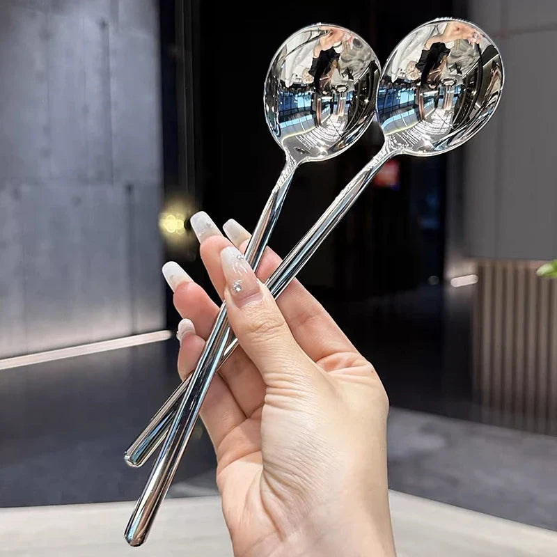 Long Handle Stainless Steel Stirring Ice Spoon | Kitchen Utensil Stirring Spoon Qme
