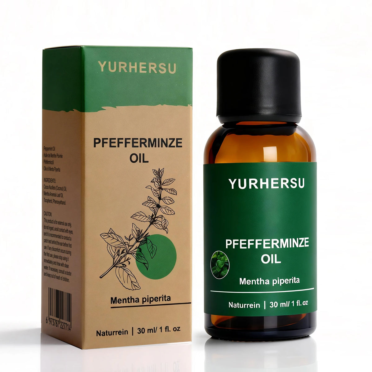 YURHERSU Peppermint Essential Oil 30ml – 100% Pure Essential Oil Qst 2pcs 30ml