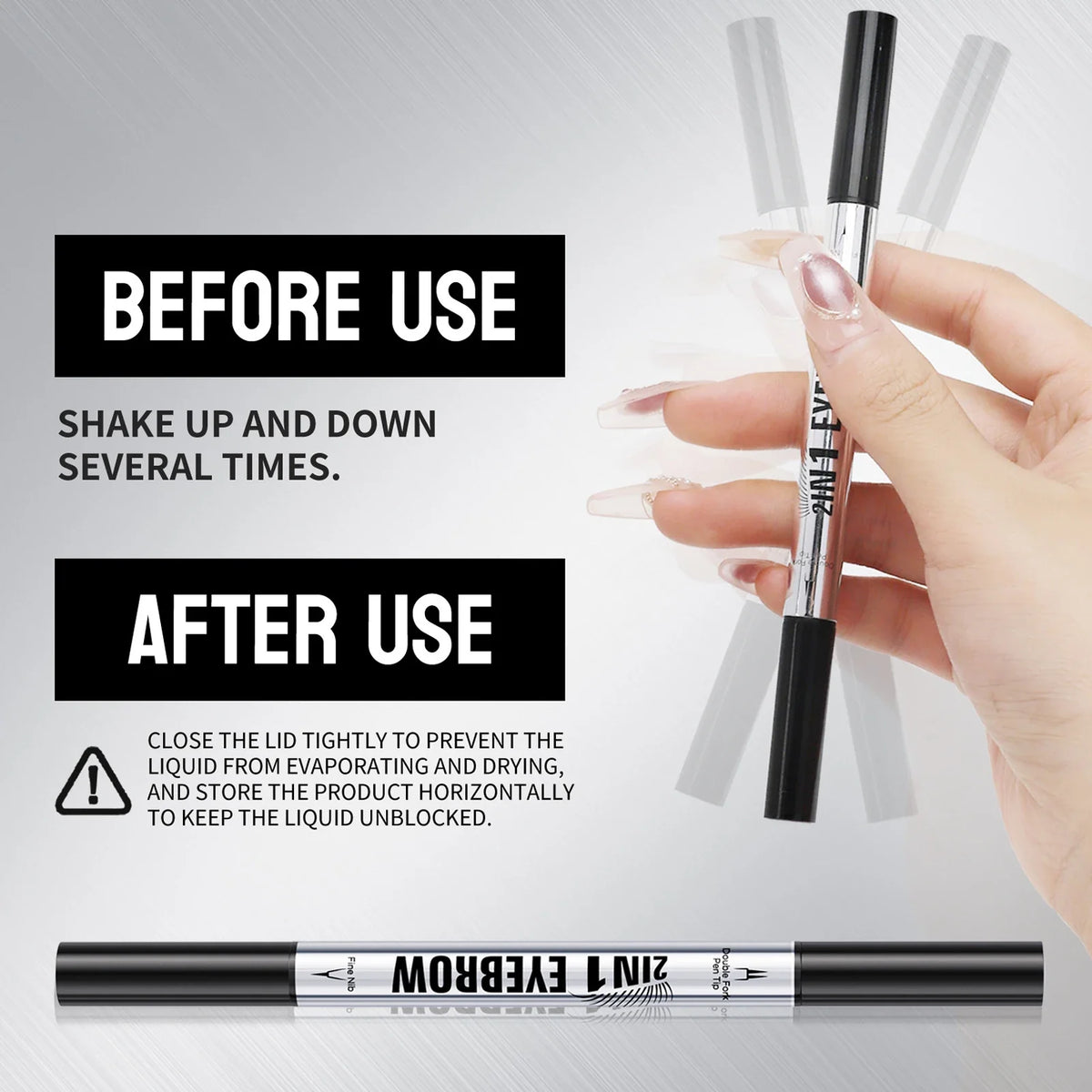 Qme Microblading Eyebrow Pen & Brush – Waterproof, 6 Shades Eyebrow Makeup Pen Qme