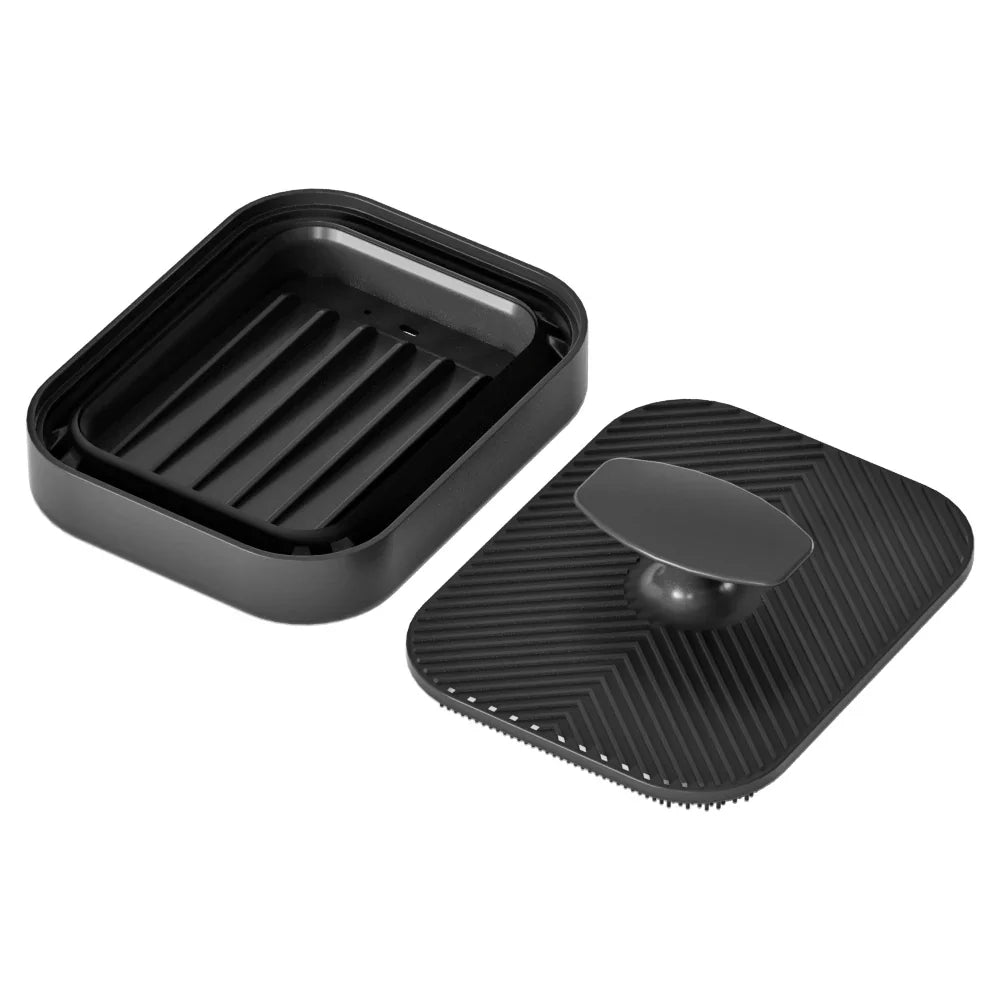 Foldable Silicone Soap Box – Drainage Holes, Anti-Slip Soap Dish Qme