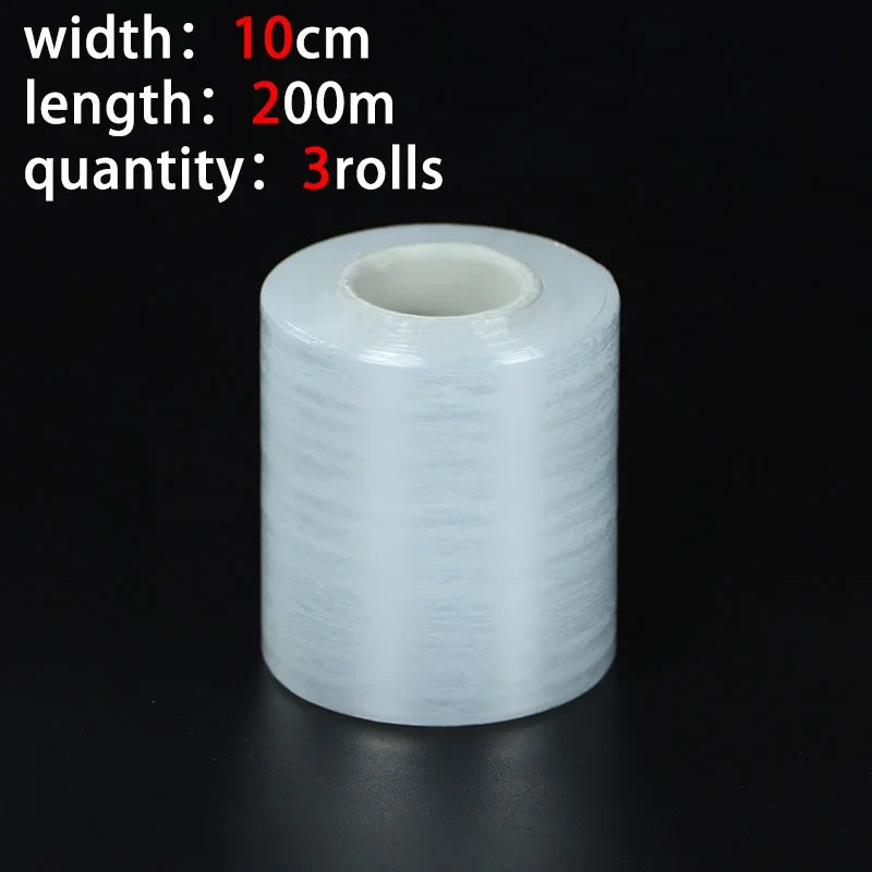 PE Stretch Film 200M Small Roll – Sealing & Packaging Wrap Stretch Wrap Film Qme 100mm-3rolls
