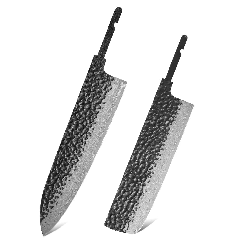 TURWHO Damascus VG10 Blank Knife Blades – DIY Chef Knife Set Blank Knife Blade Qst 2PCS-2