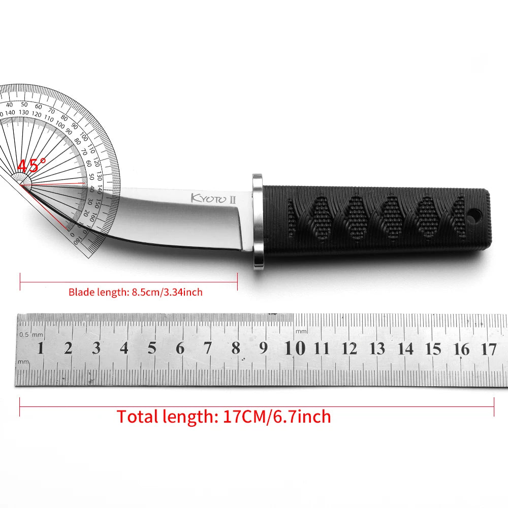 Portable Camping Knife – Steel Blade & Rubber Handle Outdoor Tool Camping Knife Qst