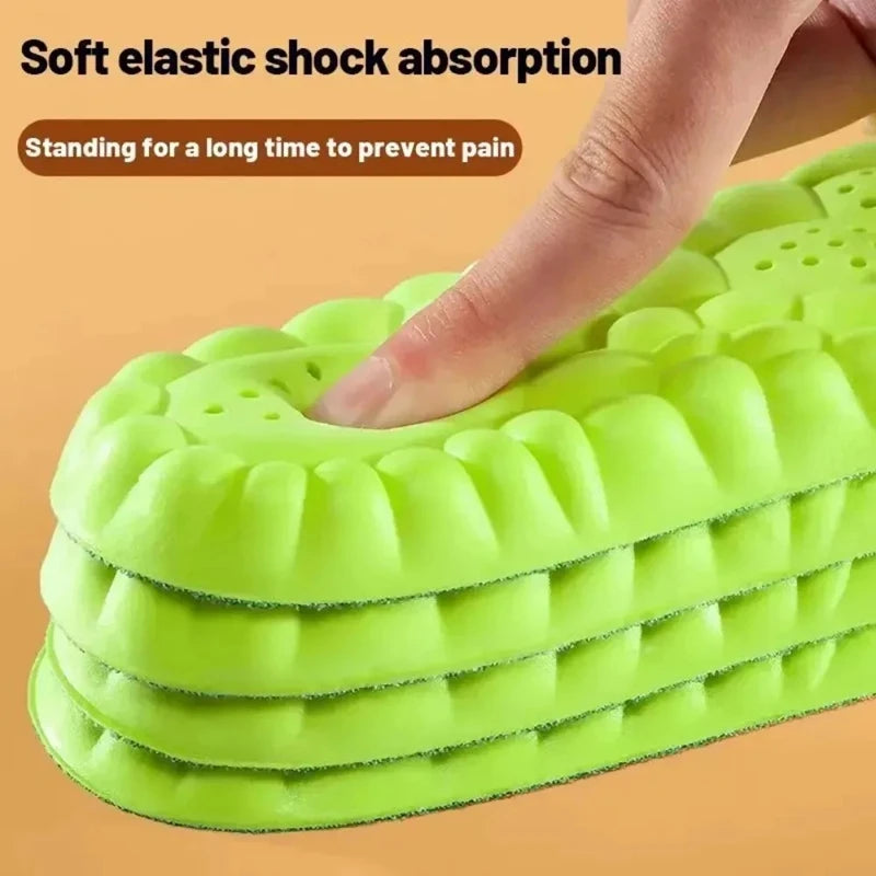 4D Cloud Sports Insoles – Breathable PU Cushion for Men & Women Sports Insoles Qst