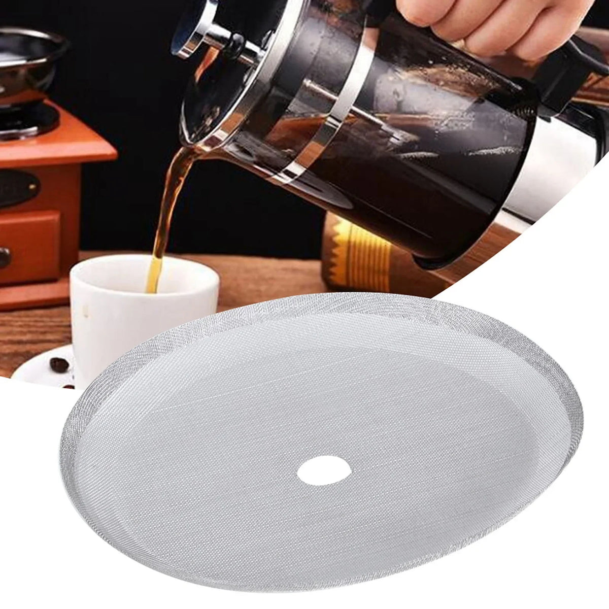Reusable 304 Stainless Steel Mesh Coffee Filter – Portable Reusable Coffee Filter Qme