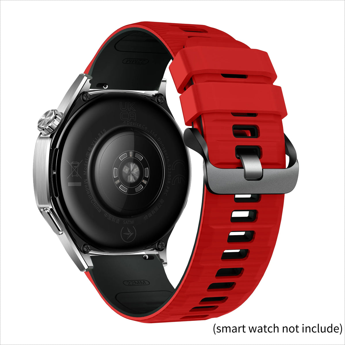 Silicone Sport Band for Huawei Watch GT6 – 22mm, 10 Colors Silicone Watch Band Qme Red Black 22mm Universal