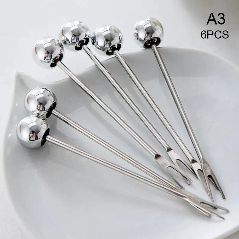 Cute Bear Stainless Steel Dessert Forks with Ceramic Storage Jar Dessert Fork Set Qme A3
