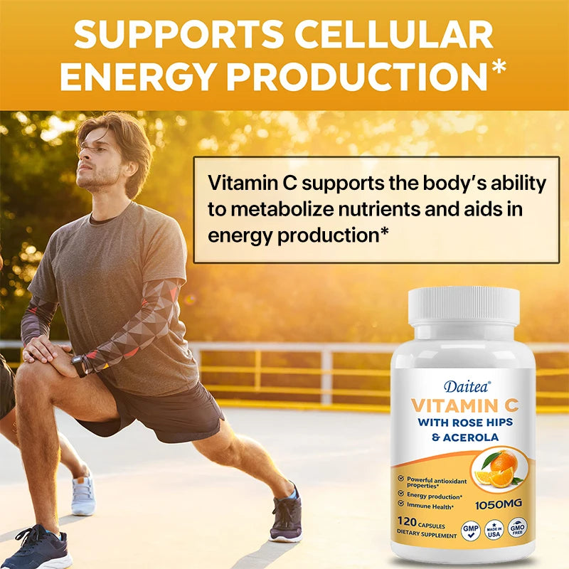 ZENVITALIZE Vitamin C 1050mg – Vegan, Non-GMO, 120 Capsules Vitamin C Supplement Qst