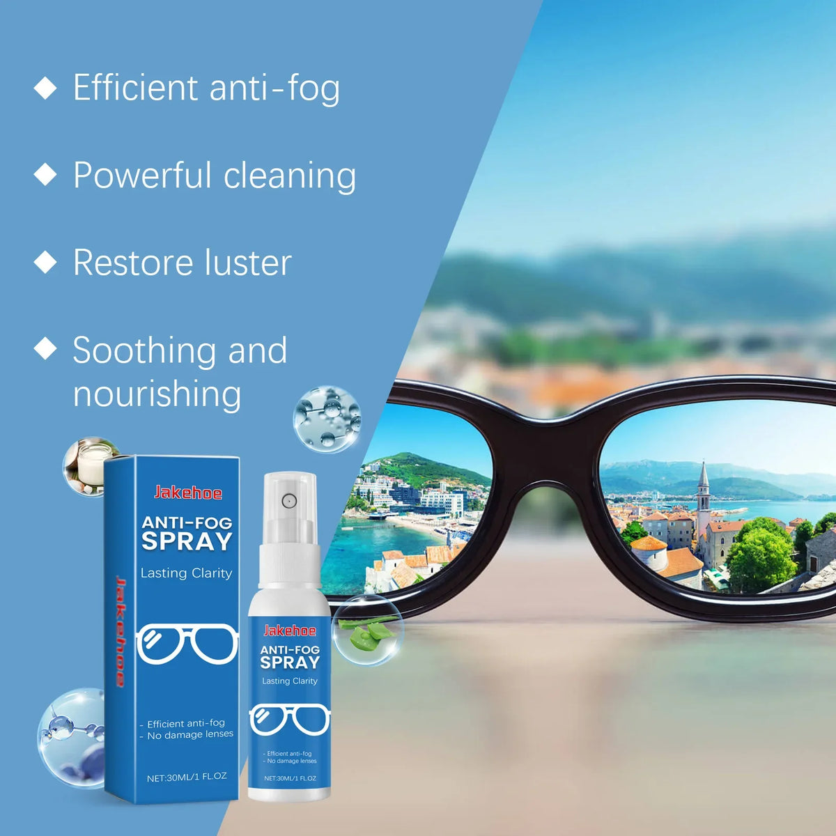 Portable Eyeglass Lens Cleaner Spray & Polish | 3 Scents Eyeglass Lens Cleaner Qme
