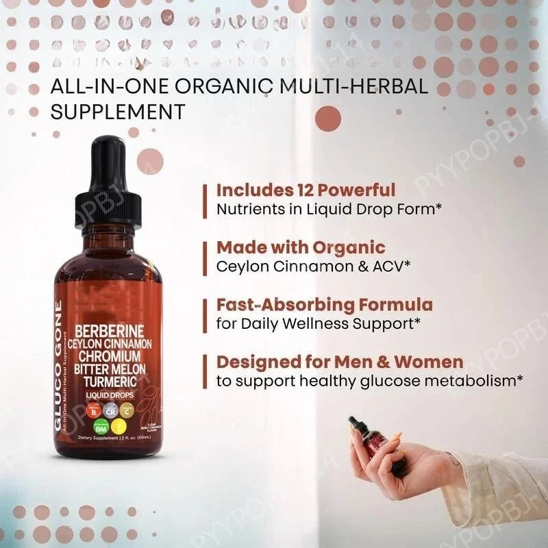 Organic Ceylon Cinnamon & Turmeric Liquid Drops 60ml Herbal Liquid Drops Qst