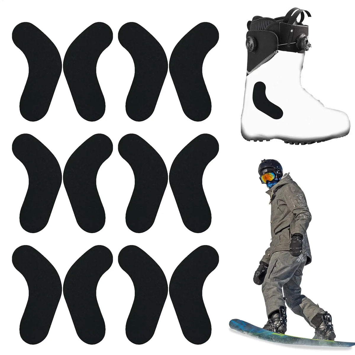 6 Pairs Ski Boot Foam Ankle Wrap Pads | Adhesive Fit Ski Boot Pads Qme