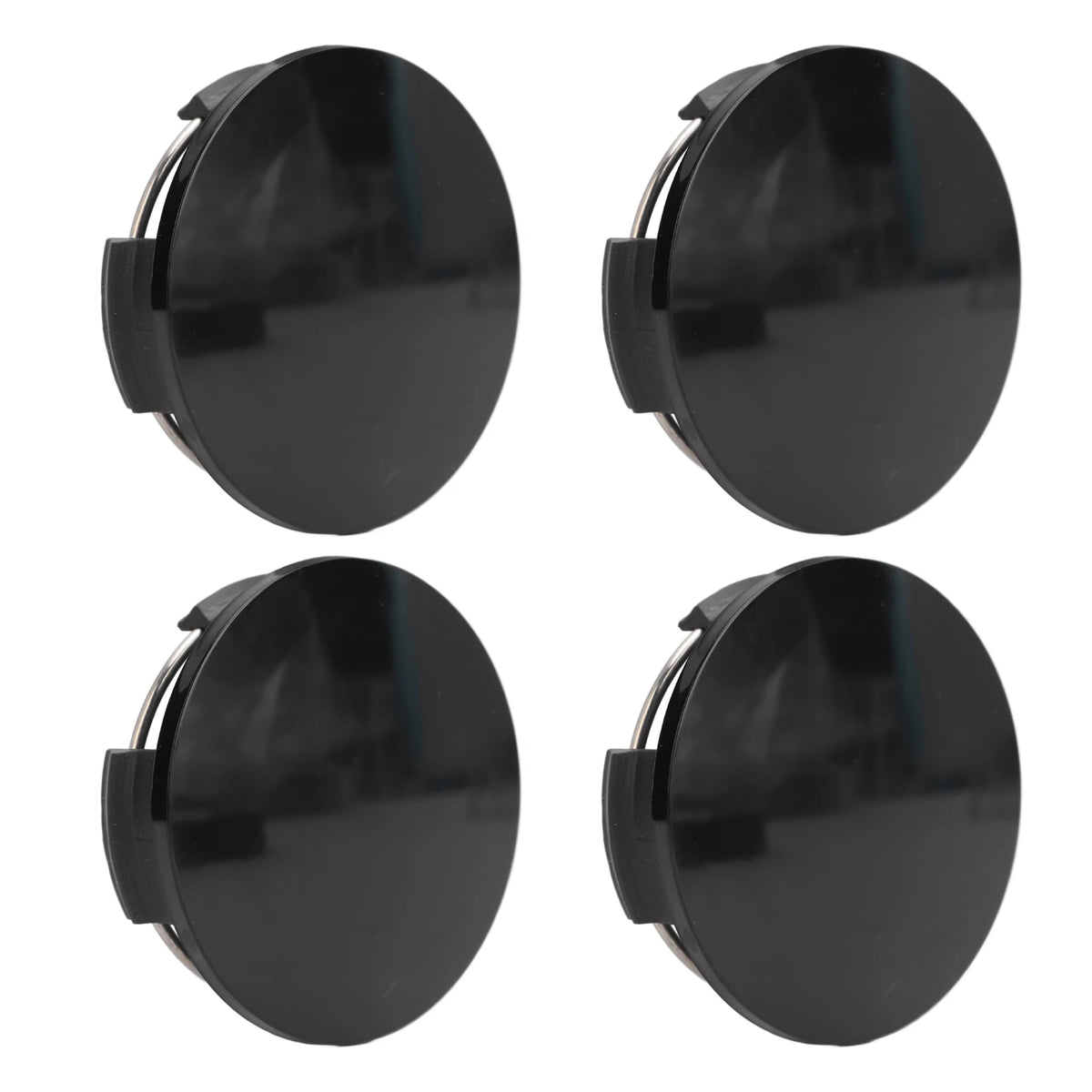 57mm Carbon Style Wheel Center Caps – Set of 4 with Clamps Wheel Center Caps Qst