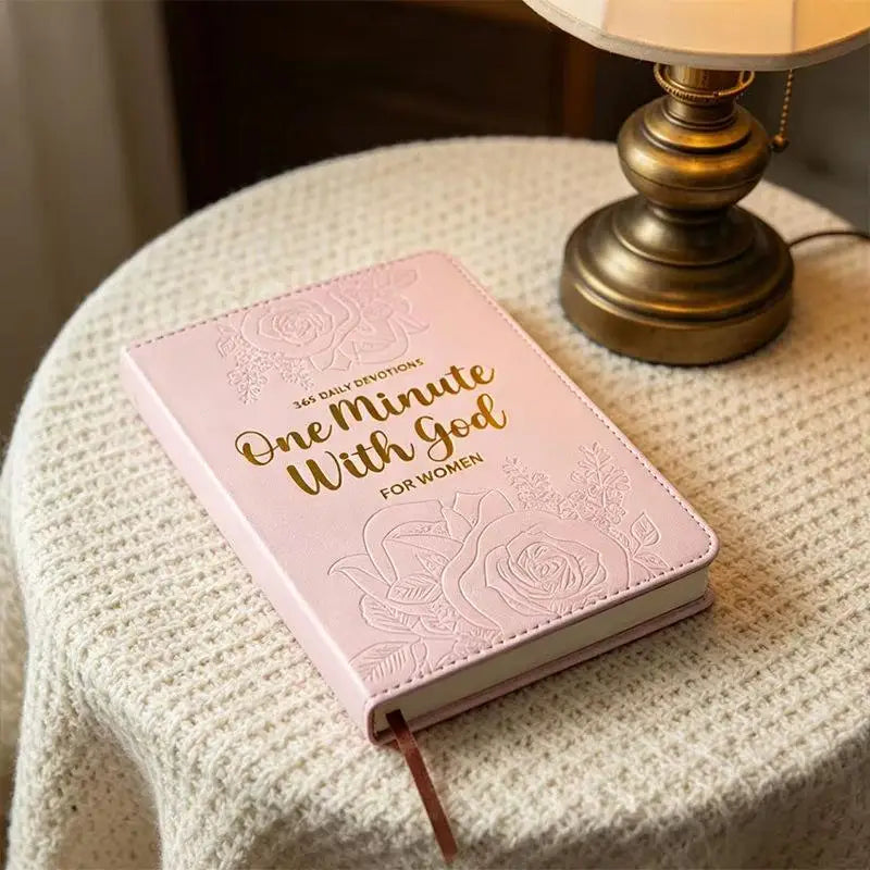 365-Day Prayer Leather Devotional Journal Notebook | Brown & Pink Devotional Journal Qme