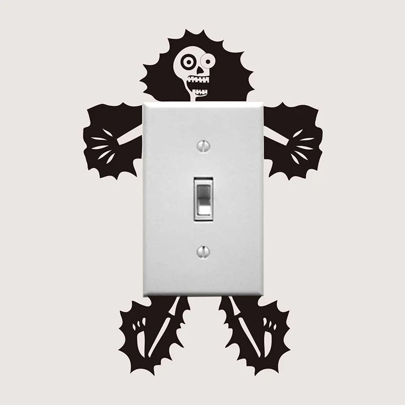 Skeleton Switch Sticker – Halloween Wall Decal Self-Adhesive Wall Decal Sticker Qst