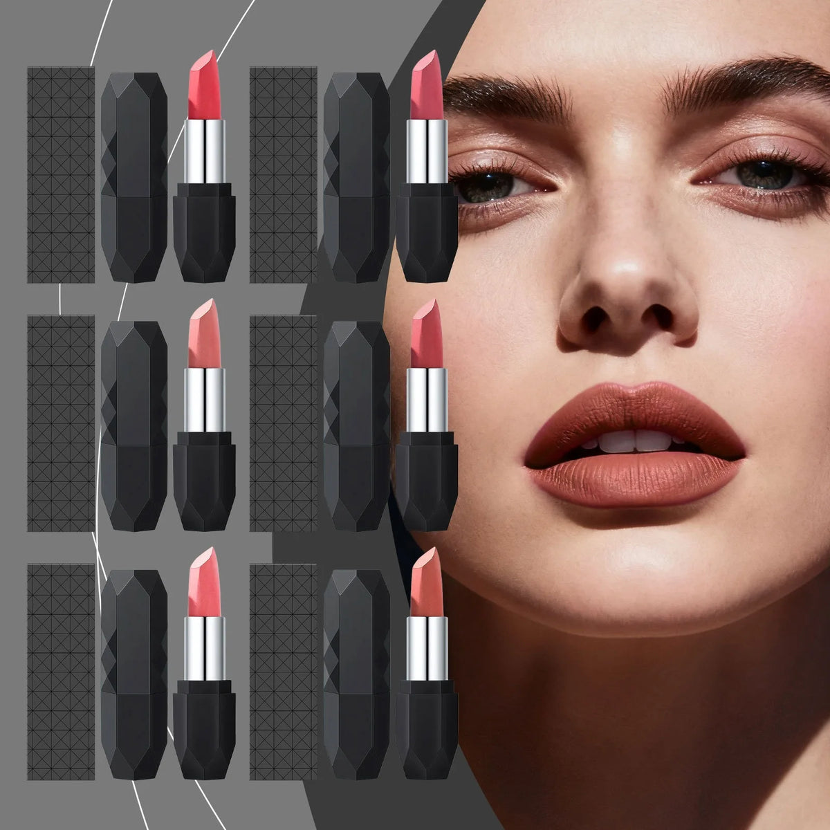 Zephoco Crystal Diamond Matte Lipstick – 6 Long-Wear Shades Matte Lipstick Qst