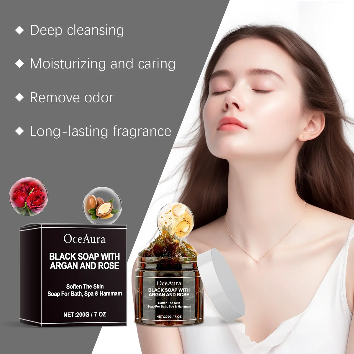 Black Purifying Body Scrub Soap – Exfoliating & Moisturizing Body Scrub Soap Qme