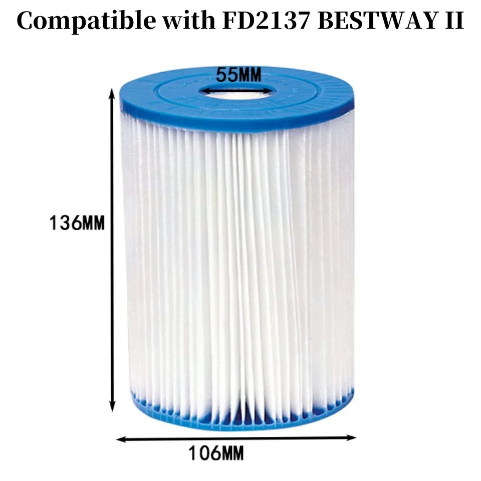 Pool Filter Cartridge Replacement for Bestway & Intex Pumps Pool Filter Cartridge Qme 42012
