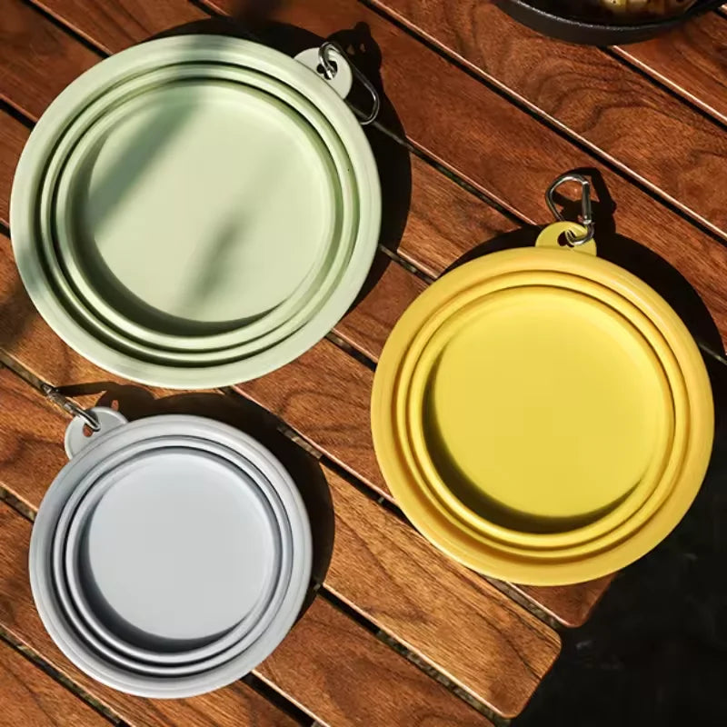 Foldable Silicone Pet Travel Bowl – Dog & Cat Feeder 350/1000ml Pet Travel Bowl Qst