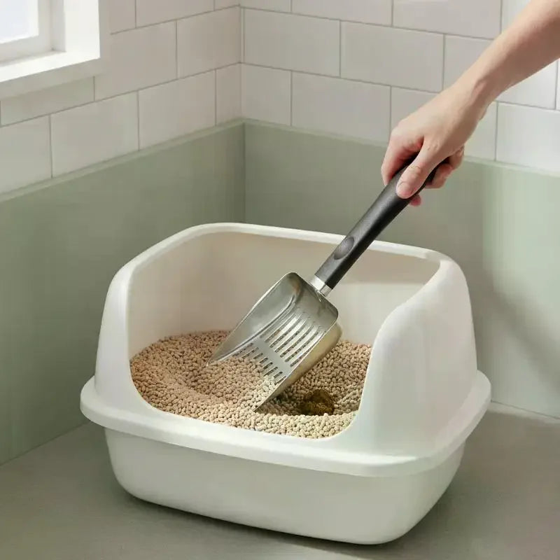Metal Cat Litter Scoop – Ergonomic Pet Cleaning Tool Cat Litter Scoop Qme