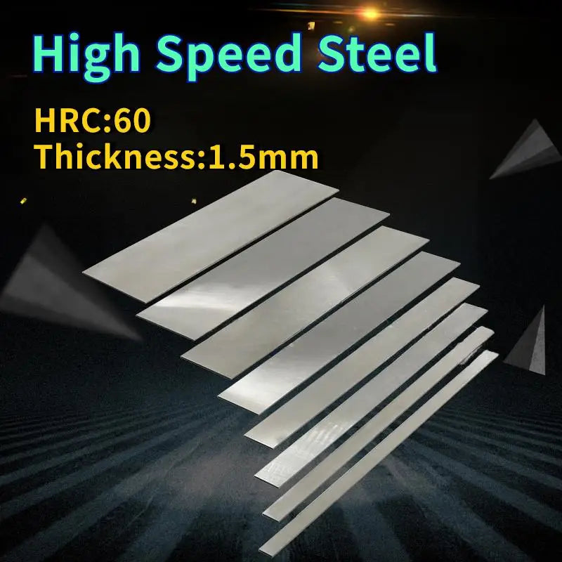 HRC60 HSS Steel Strip 1.5mm – DIY Carving Knife Raw Material Steel Blade Strip Qst 1.5x30x200mm