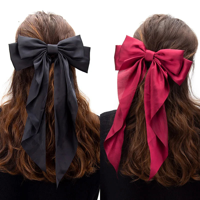 Elegant Satin Bow Hair Clip for Women – 5 Colors Bow Hair Clip Qme