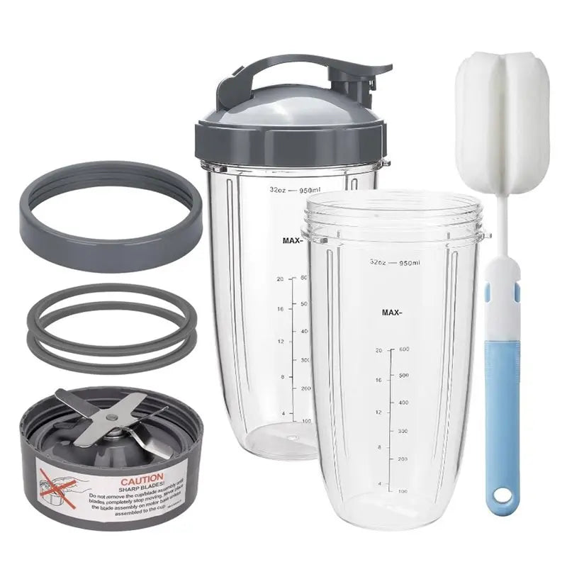 NutriBullet 600W & 900W Replacement Cups & Blade Set Blender Replacement Kit Qst