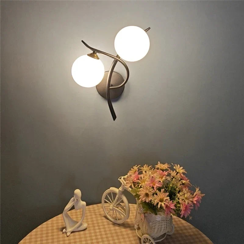 Nordic Modern Iron LED Wall Lamp – Bedroom & Corridor LED Wall Sconce Qme