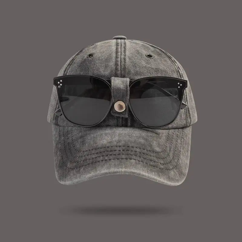 Backwards Glasses Baseball Cap – Unisex Street Style Hat Baseball Cap Qst B one size