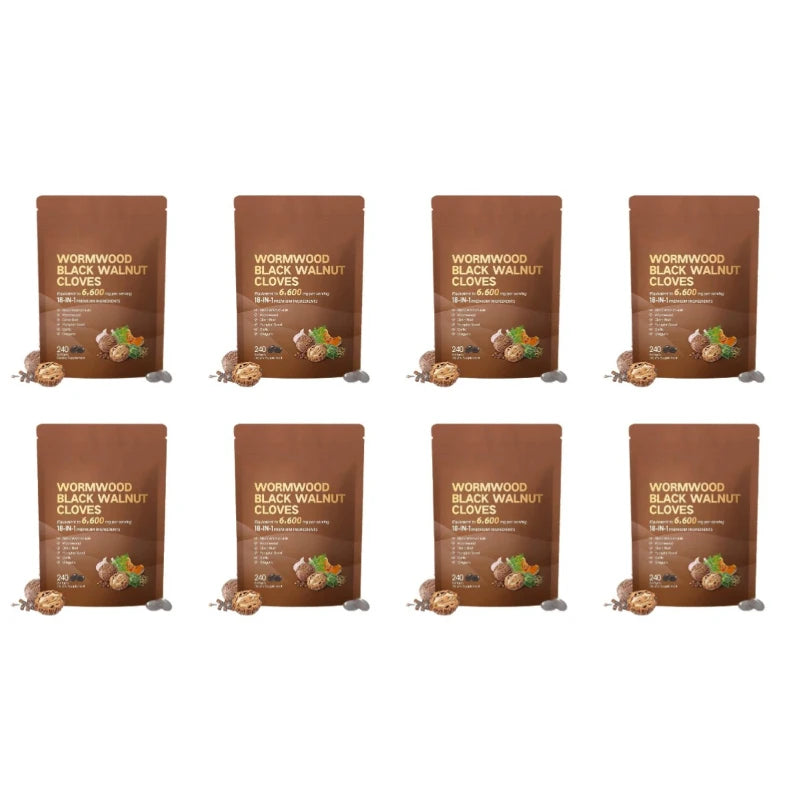 Wormwood Black Walnut Cloves 6600mg 18-in-1 Herbal Softgels 240ct Herbal Supplement Softgels Qst 240 Softgels 8 bags