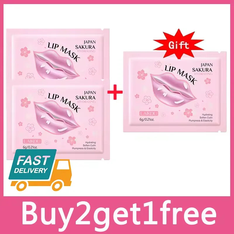 Sakura Hydrating Lip Mask – Moisturizing Korean Lip Care Lip Mask Treatment Qst 3 pcs