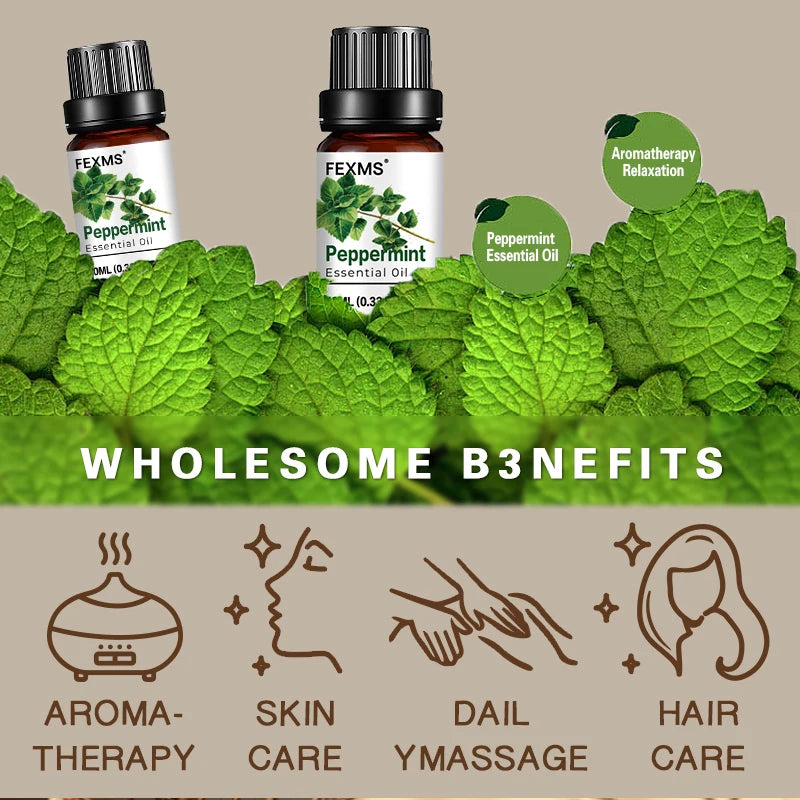 Peppermint Essential Oil – 100% Pure Natural Aromatherapy Essential Oil Qst
