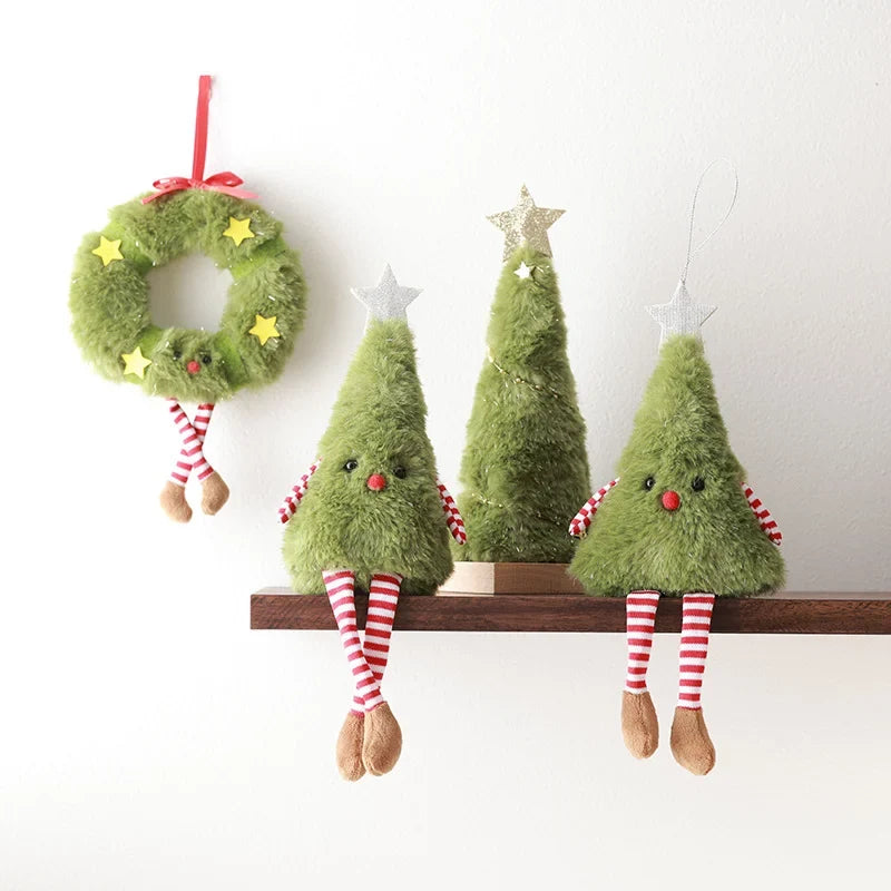 Cute Plush Doll Christmas Tree Ornament – Green Figure Christmas Tree Ornament Qme