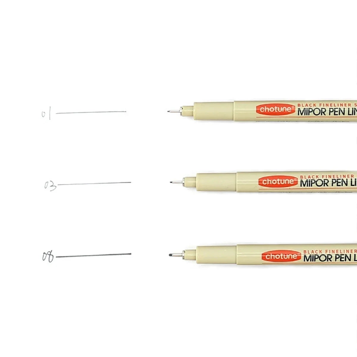 Black Micro Pens Set – 3 Sizes Waterproof Archival Ink Micro Drawing Pens Qme