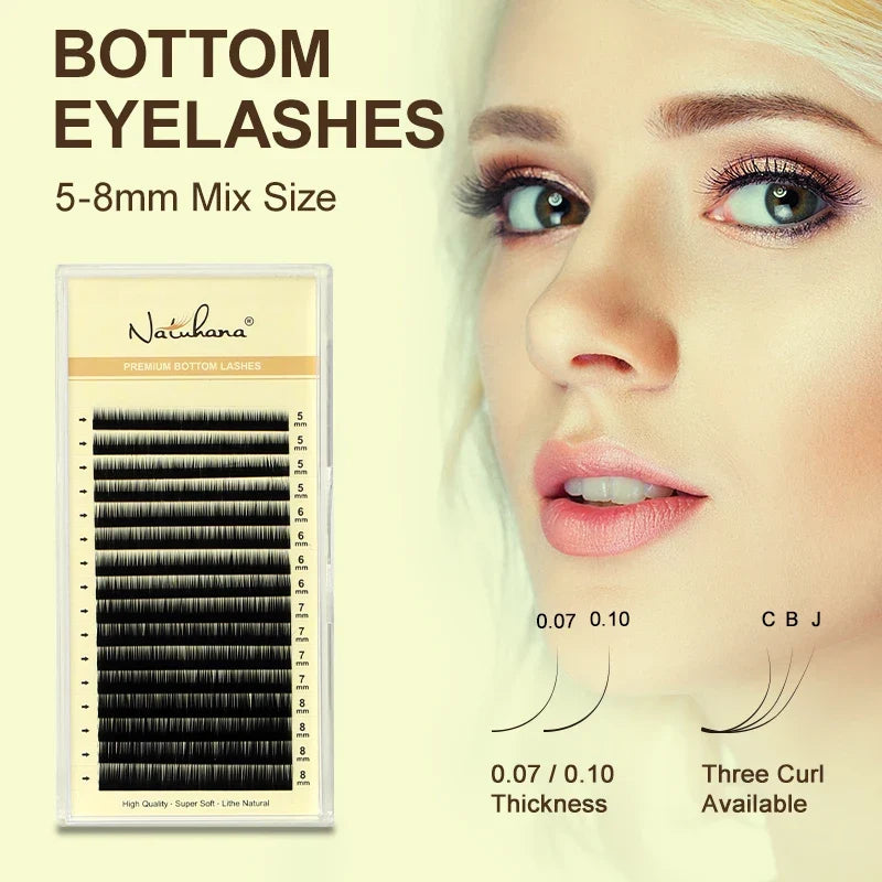 NATUHANA BC Curl Short Individual Bottom Lash Extensions Lash Extensions Qme