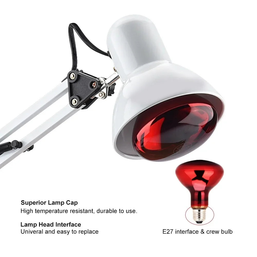 150W Infrared Light Therapy Lamp – E27 Heat Lamp 110-220V Infrared Therapy Lamp Qst